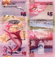 бона Бермуды (Великобритания) 5 долларов 2009 год