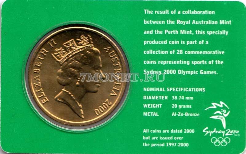 монета Австралия 5 долларов 2000 год Олимпийские игры в Сиднее - Стрельба из лука, в буклете 9 из 28