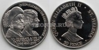монета Остров Святой Елены  50 пенсов 2002 год