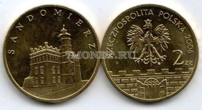 Польша 2 злотых 2006 год Sandomierz palace