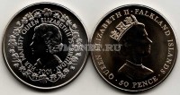 монета Фолклендские острова 50 пенсов 2001 год 75 лет Елизавете II
