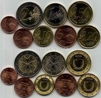 ЕВРО набор из 8-ми монет Мальта