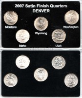 США набор из 5-ти квотеров 2007 год монетный двор Денвер