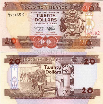 бона Соломоновы острова 20 долларов 1996 год