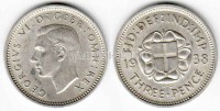 монета Великобритания 3 пенса 1938 год Георг VI
