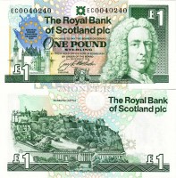 бона Шотландия 1 фунт 1992 год саммит ЕС в Эдинбурге
