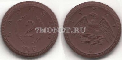 Германия нотгельд 2 марки 1921 год Саксония, керамика