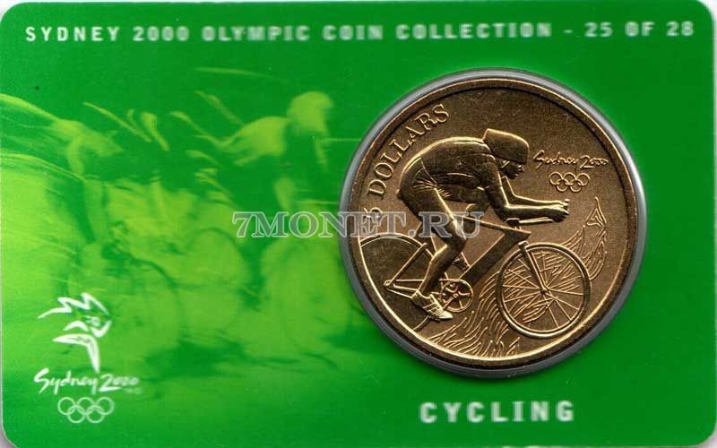 монета Австралия 5 долларов 2000 год Олимпийские игры в Сиднее - Велоспорт, в буклете 25 из 28