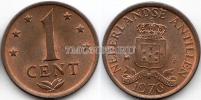 монета Нидерландские Антиллы 1 цент 1976 год