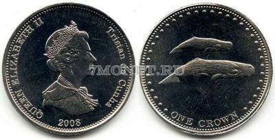 Тристан да Кунья 1 крона 2008 год киты