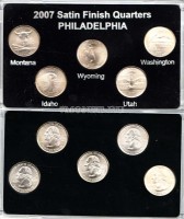 США набор из 5-ти квотеров 2007 год монетный двор Филадельфия