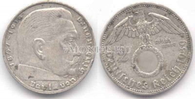 монета Германия 2 марки 1939 год