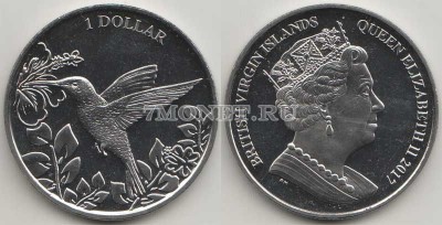 монета Виргинские острова 1 доллар 2017 год Колибри