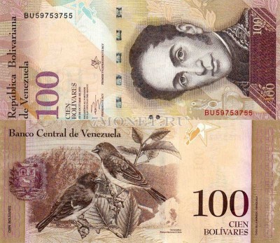 бона Венесуэла 100 боливаров 2013 год