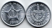 монета Куба 1 центаво 2006 - 2010 год