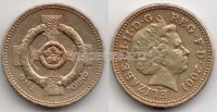 монета Великобритания 1 фунт 2001 год 