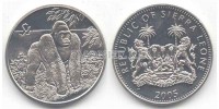 монета Cьерра-Леоне 1 доллар 2005 года Обезьяна