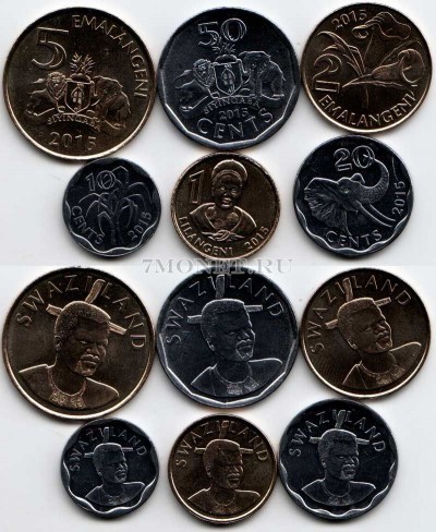 Свазиленд набор из 6-ти монет 2015 год