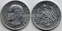 монета Германия 3 марки 1909D год Отто принц Луитпольд