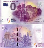 0 евро 2017 год сувенирная банкнота. Замок Буйон. Рыцарь