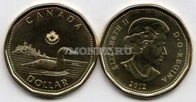 монета Канада 1 доллар 2012 год утка
