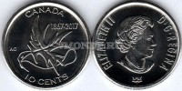 монета Канада 10 центов 2017 год 150 лет Конфедерации. Крылья мира