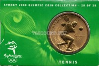 монета Австралия 5 долларов 2000 год Олимпийские игры в Сиднее - Теннис, в буклете 28 из 28