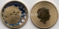 монета Австралия 1 доллар 2014 год Рождество