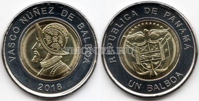 монета Панама 1 бальбоа 2018 год
