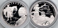 монета США 1/2 доллара 2015 год, 225 лет службе Маршалов, PROOF