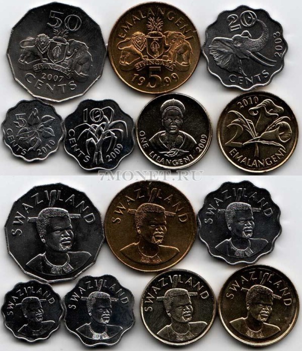Свазиленд набор из 7-ми монет