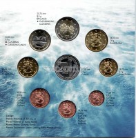Финляндия набор из 8-ми монет и жетона 2005 год Природа Финляндии, в буклете