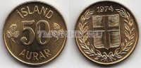 монета Исландия 50 аурар 1974 год