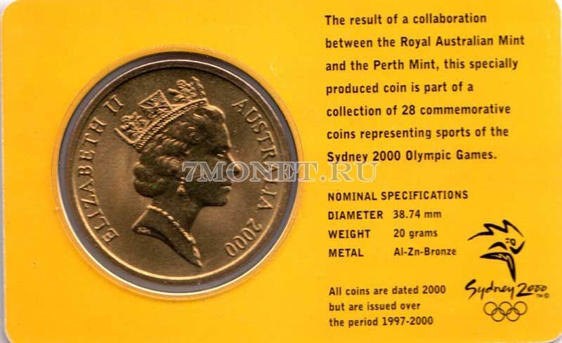 монета Австралия 5 долларов 2000 год Олимпийские игры в Сиднее - Гимнастика, в буклете 13 из 28