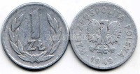 монета Польша 1 злотый 1949 год