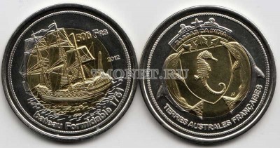 монета Бассас-да-Индия 500 франков 2012 год корабль