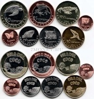 Кокосовые острова набор из 8-ми монетовидных жетонов 2014 год фауна
