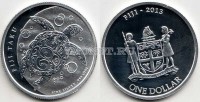 монета Фиджи 1 доллар 2013 год большая черепаха Бисса