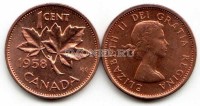 монета Канада 1 цент 1957-1960 годы