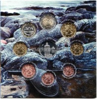 Финляндия набор из 8-ми монет и жетона 2010 год Маяк Исокаре, в буклете