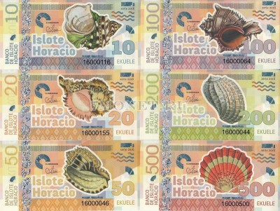 Набор из 6-ти бон Остров Горацио 2016 год Ракушки