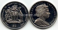 монета Британские антарктические территории 2 фунта 2008 год  Столетие символического владения