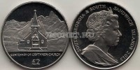 монета Сандвичевы острова 2 фунта 2013 год 100-летний юбилей церкви в Грютвикене