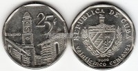 монета Куба 25 сентаво 1994 - 2003 год