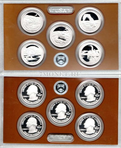США набор из 5-ти квотеров 2014S года PROOF