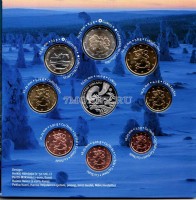 Финляндия набор из 8-ми монет и жетона 2010 год Рождество, в буклете