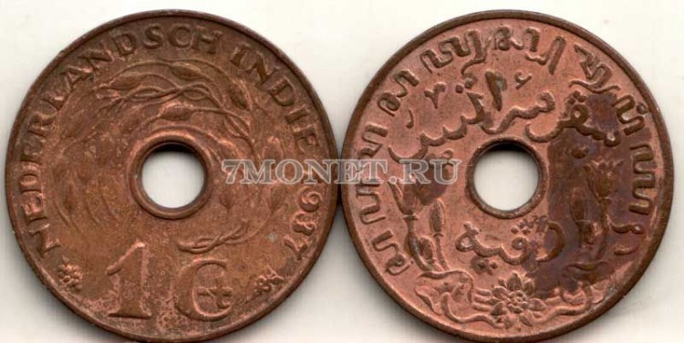 монета Нидерландская Ост-Индия 1 цент 1937 год