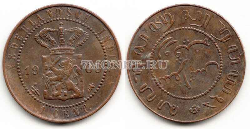 монета Нидерландская Ост-Индия 1 цент 1909 год
