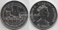 монета Остров Святой Елены 50 пенсов 1994 год нормандское вторжение