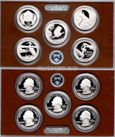 США набор из 5-ти квотеров 2015S года PROOF